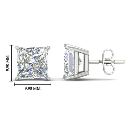 Princess Cut Diamond Stud Earring
