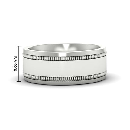 5 mm Mens Band Double Milgrain