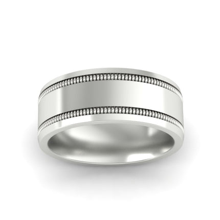5 mm Mens Band Double Milgrain