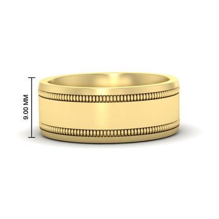5 mm Mens Band Double Milgrain