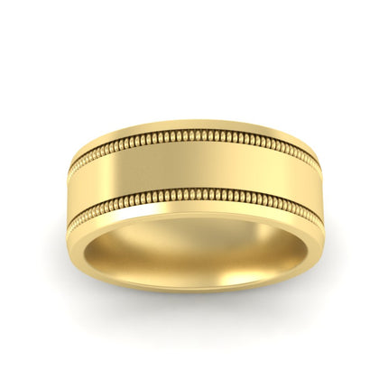 5 mm Mens Band Double Milgrain