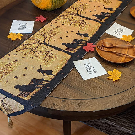 DaDalogy Autumn Birds Family Gathering Woven Tapestry Dining Table Runner (18198)