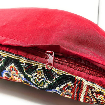 DaDalogy Elegant Majestic Kilim Red Rug Ornate Tapestry Throw Pillow Covers 16" x 16" (18195)