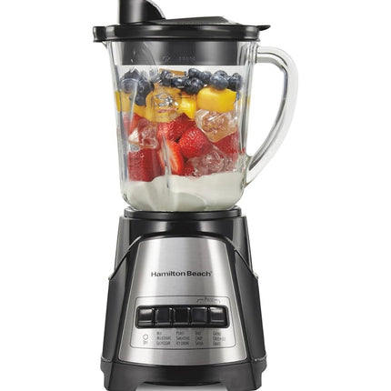 Hamilton Beach Power Elite Wave Action Blender For Smoothies, 40 Oz Glass Jar, 12 Functions Including Puree, Crush Ice, 700 Watts - Black