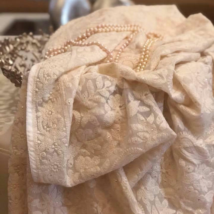 Custom Chikankari Georgette Saree