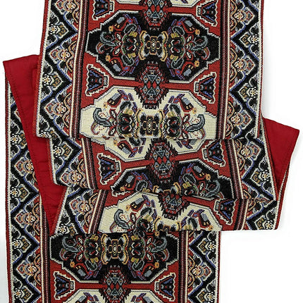 DaDalogy Elegant Majestic Kilim Red Persian Rug Ornate Floral Woven Tapestry Table Runner (18195)