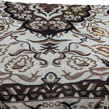 DaDa Bedding Elegant Tapestry Throw Blanket, Golden Persian Style Rug Ornate Floral - 50” x 60” (7175)