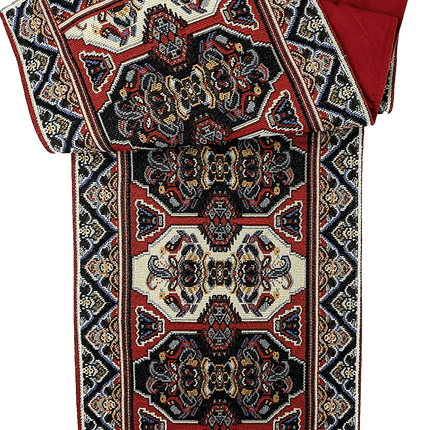 DaDalogy Elegant Majestic Kilim Red Persian Rug Ornate Floral Woven Tapestry Table Runner (18195)
