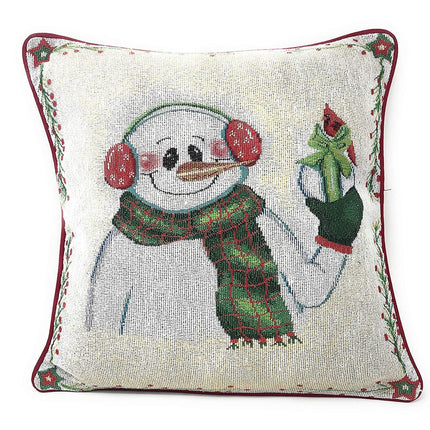 DaDa Bedding Set of 4 Pieces - Magical Santa Snowman Gingerbread Christmas Holiday Tapestry Throw Pillow Covers Bundle Pack - 16" x 16"