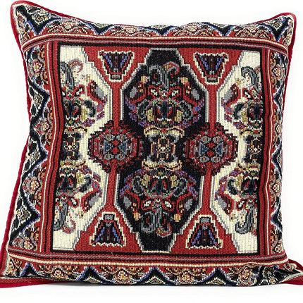 DaDalogy Elegant Majestic Kilim Red Rug Ornate Tapestry Throw Pillow Covers 16" x 16" (18195)