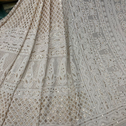 Custom Chikankari Georgette Saree