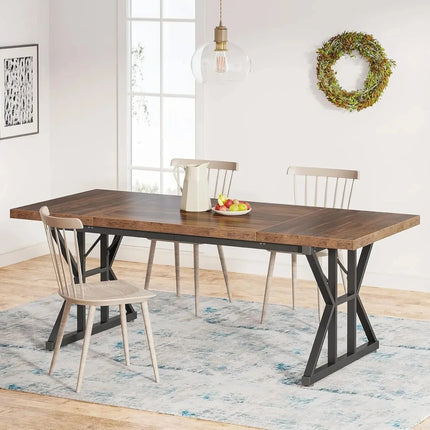 The Belmont Manor 70.8” Farmhouse Dining Table – Heritage Grandeur, Modern Power