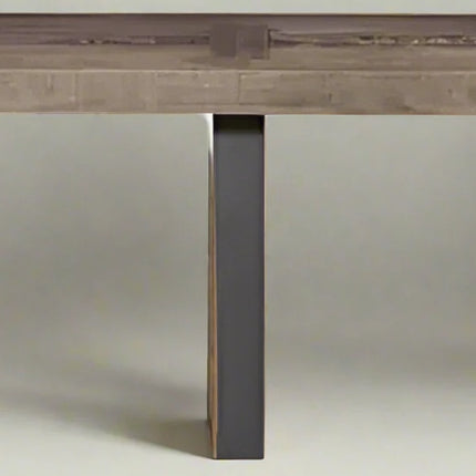 Belmont Prairie Grand Farmhouse Bench — 75” Reclaimed Pine & Distressed Black Elegance