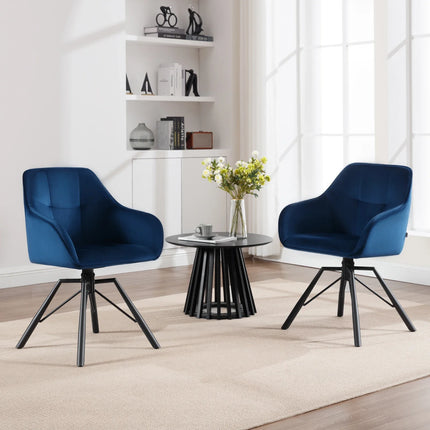 VelvetWhirl Comfort Dining Duo – 2PCS Swivel Upholstered Armchair Set for Kitchen & Living Harmony