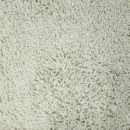 DaDa Bedding Vanilla Ivory White Shaggy Soft Chenille Noodle Carpet Rug Bath Mat