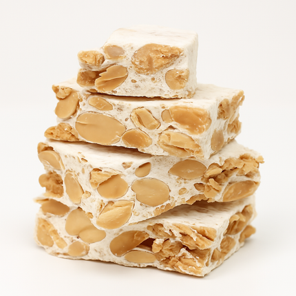 Andy Anand Chocolatier Sugar & Gluten Free Almond Brittle Nougat - Made in Europe Gluten Free Diabetic Friendly Nougat Candy, Unforgettable Flavor,Bite With Italian Nougat Brittle (7 Oz)