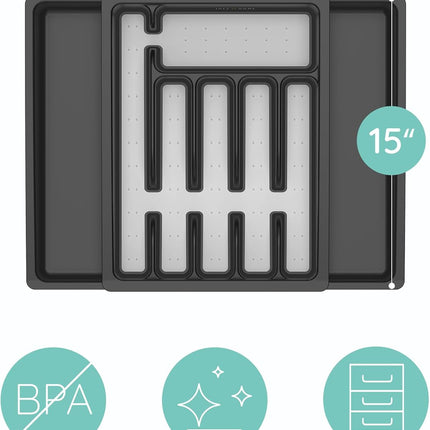 Expandable Drawer Organizer, Gray