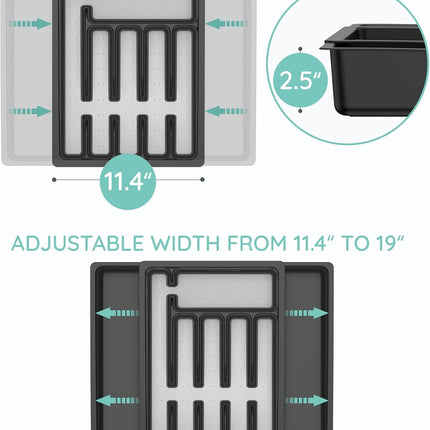 Expandable Drawer Organizer, Gray