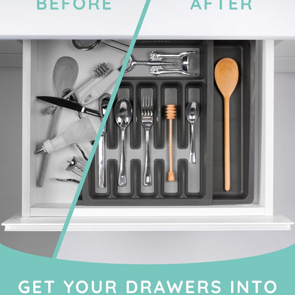 Expandable Drawer Organizer, Gray