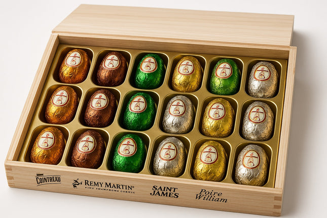 Andy Anand Gourmet Chocolate Liquor Bottles – European Dark Chocolate, Non-Alcoholic Liquor-Filled Assortment, 60% Cocoa Butter, Gift Box