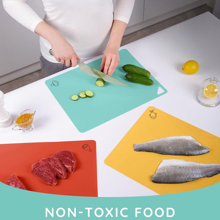 Flexible Cutting Mats Set of 3, RD/MNT/YLW