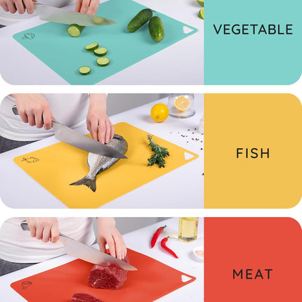 Flexible Cutting Mats Set of 3, RD/MNT/YLW