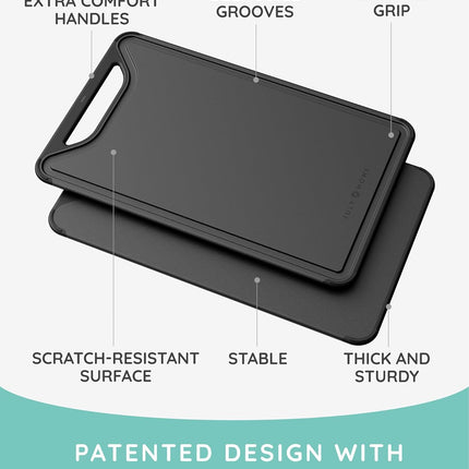 Cutting Board Set of 3, Black/Gray