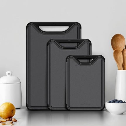 Cutting Board Set of 3, Black/Gray