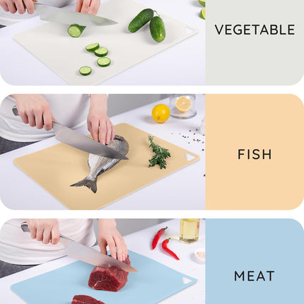 Flexible Cutting Mats Set of 3, BG/YLW/BL