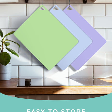 Flexible Cutting Mats Set of 3, GR/BL/LLC