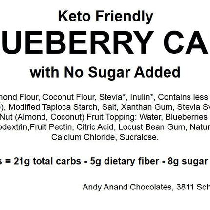 Andy Anand Keto Fresh Baked Sugar Free Blueberry Cake 9" - Amazing-Decadent Hand Made Cake (2 lbs)