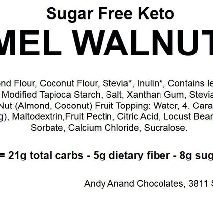 Andy Anand Keto Sugar Free Caramel Walnut Cake  9" - Perfect Bakery Dessert For Diabetic, Birthday Cake - Savor Rich Treat (2 lbs)