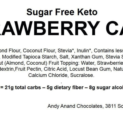 Andy Anand Keto Sugar Free Chocolate Strawberry Cake  9" - No Added Sugar For Diabetic Fresh Baked Gourmet Cake - Perfect for keto dessert lovers (2 lbs)