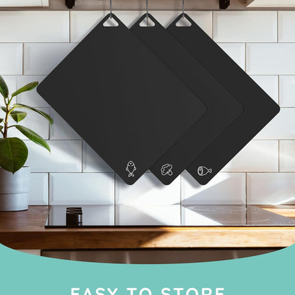 Flexible Cutting Mats Set of 3, Black