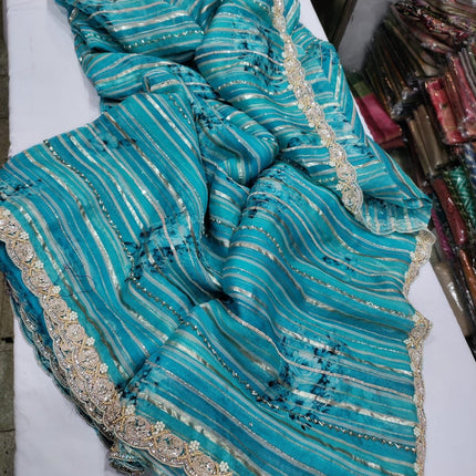 Beautiful Designer Organza Saree with sequin work
