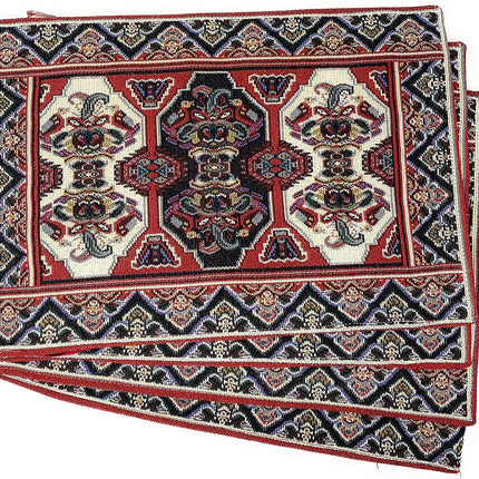 DaDalogy Set of 4-Pieces Majestic Kilim Red Persian Rug Woven Tapestry Placemats 13” x 19” (18195)