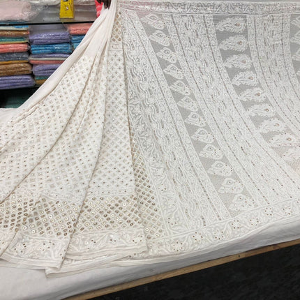 Custom Chikankari Georgette Saree