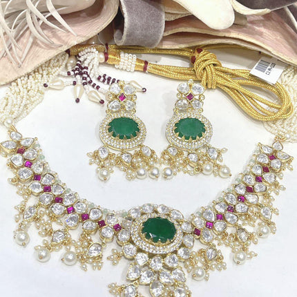 Beautiful Polki Fusion Choker Set