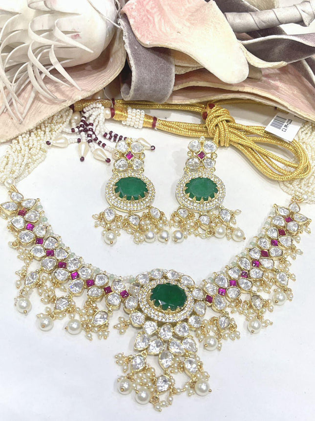 Beautiful Polki Fusion Choker Set