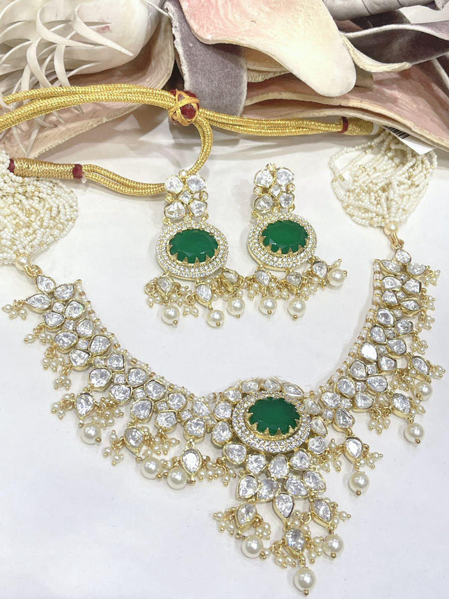 Beautiful Polki Fusion Choker Set