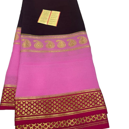 120gm Pure Mysore Silk Saree With Bentex Border