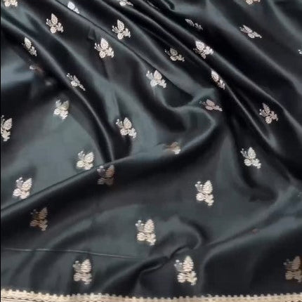 Antique Gold Banarasi Mashru Silk Saree with Zari Work