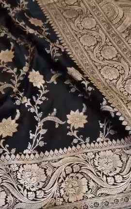 Exclusive Pure Banarasi Katan Mashru Satin Silk Designer Saree