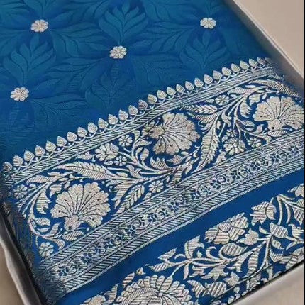 Beautiful Antique Gold Zari Work Banarasi Mashru Silk Saree