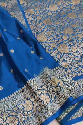 Exclusive Pure Banarasi Mashru Zari Weaving Work Silk Saree