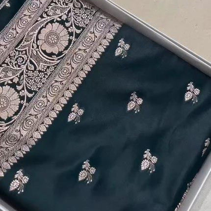 Antique Gold Banarasi Mashru Silk Saree with Zari Work