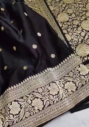 Exclusive Pure Banarasi Mashru Zari Weaving Work Silk Saree