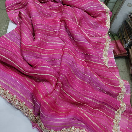 Beautiful Designer Organza Saree with sequin work