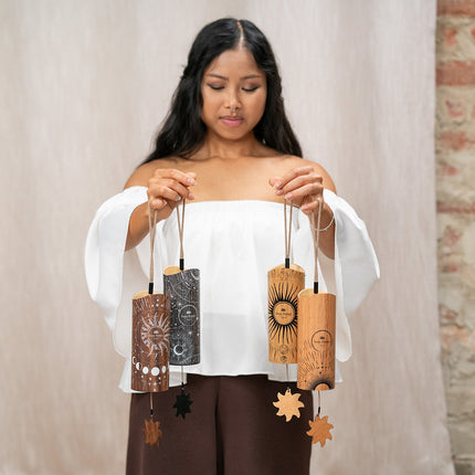 4-Piece Cosmic Bamboo Chime Set with Carrying Bag