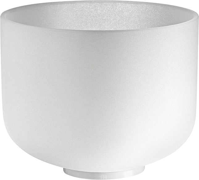 10" White-Frosted Crystal Singing Bowl, Note D4, Sacral Chakra